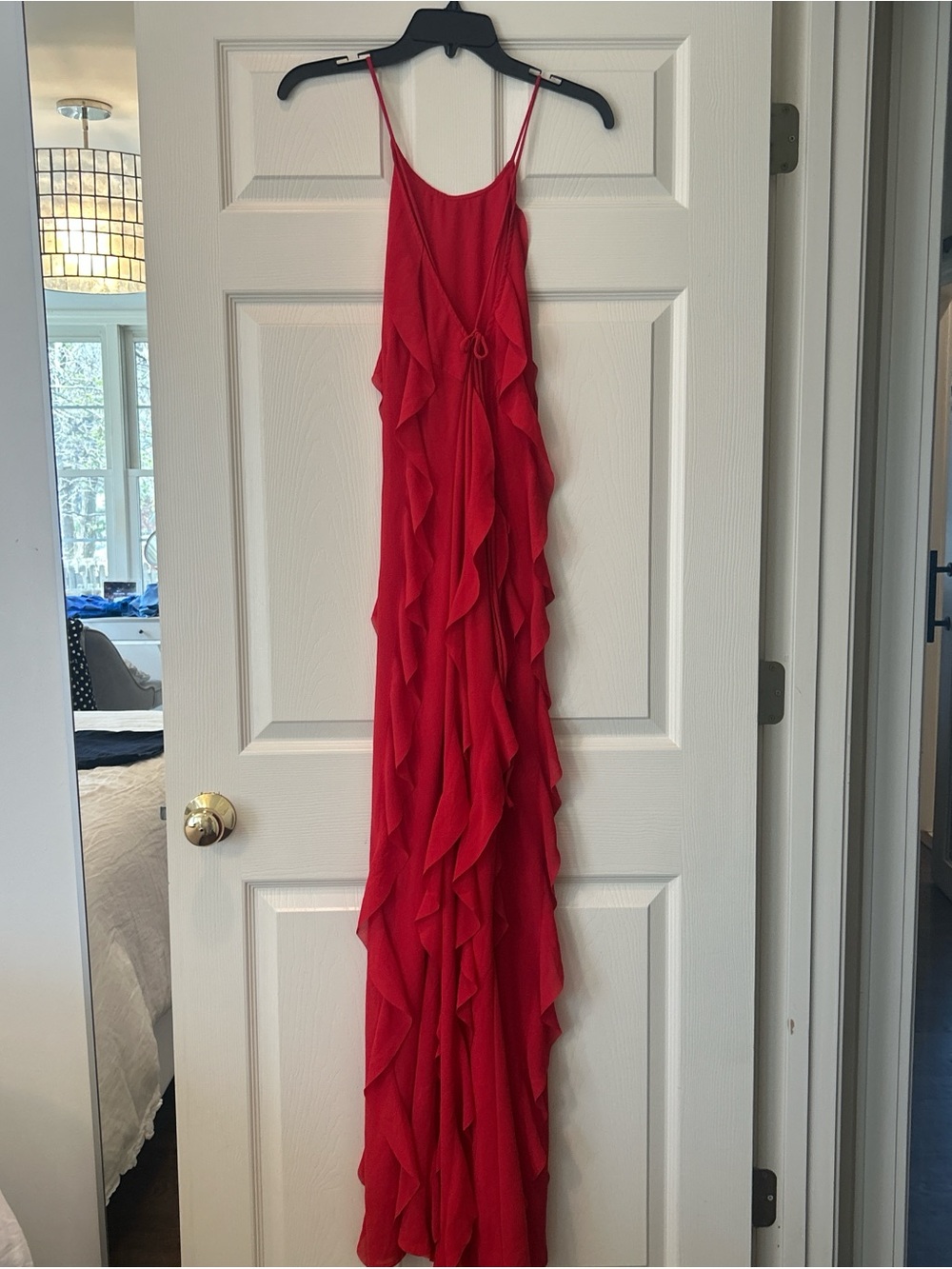 Etiquette Clothiers Red Ruffled Maxi Dress - Picture 2 of 5